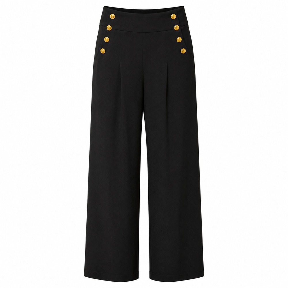 Old Money Sailor Wide Leg Pants Womens Size Large Quiet Luxury Nautical Preppy